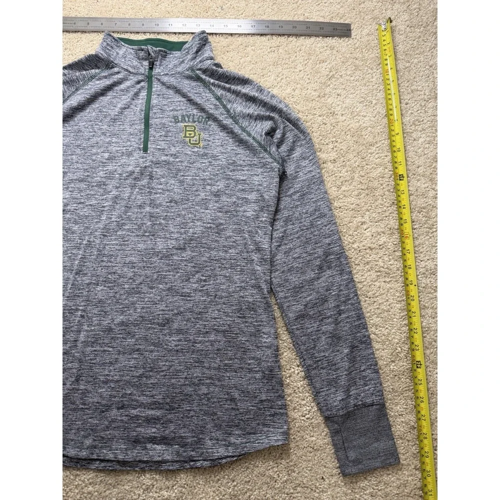 Women's Colosseum Baylor Bears Bikram Lightweight Marled Gray Quarter Zip Size L